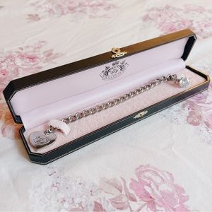 Y2K Juicy Couture Starter Charm Bracelet in Silver with Diamond Ring Clasp 💍💖